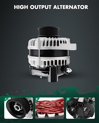Miniatura 5 de SCITOO Alternador de alto rendimiento de 130 amperios de repuesto para Acura para MDX 2003-2009, para RL 2005-2008, TL 2004-2008, Honda para Odyssey