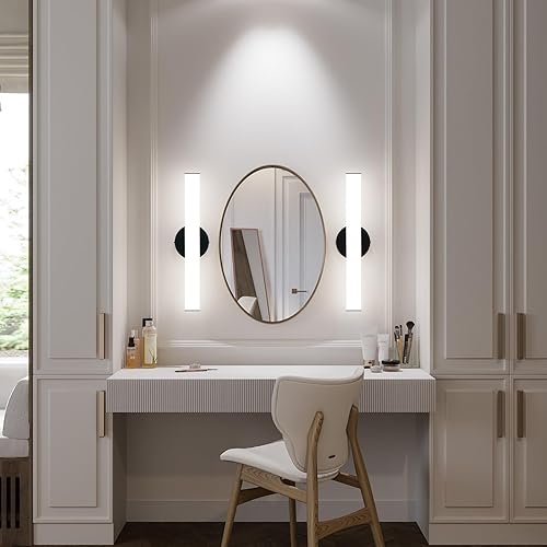 Miniatura 5 de OOWOLF Luz de tocador de baño, brillo ajustable de 12 W y 17.3 pulgadas, barra de luces LED de tocador de 1200 lúmenes, luz LED blanca natural de