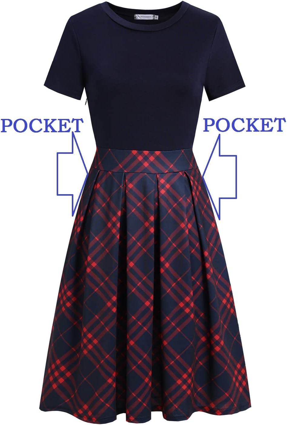 Women's Elegant Knee Length Dresses Vintage Summer Office Casual Floral Print Work Party A-Line Swing Dress with Pockets 162 - Image 5