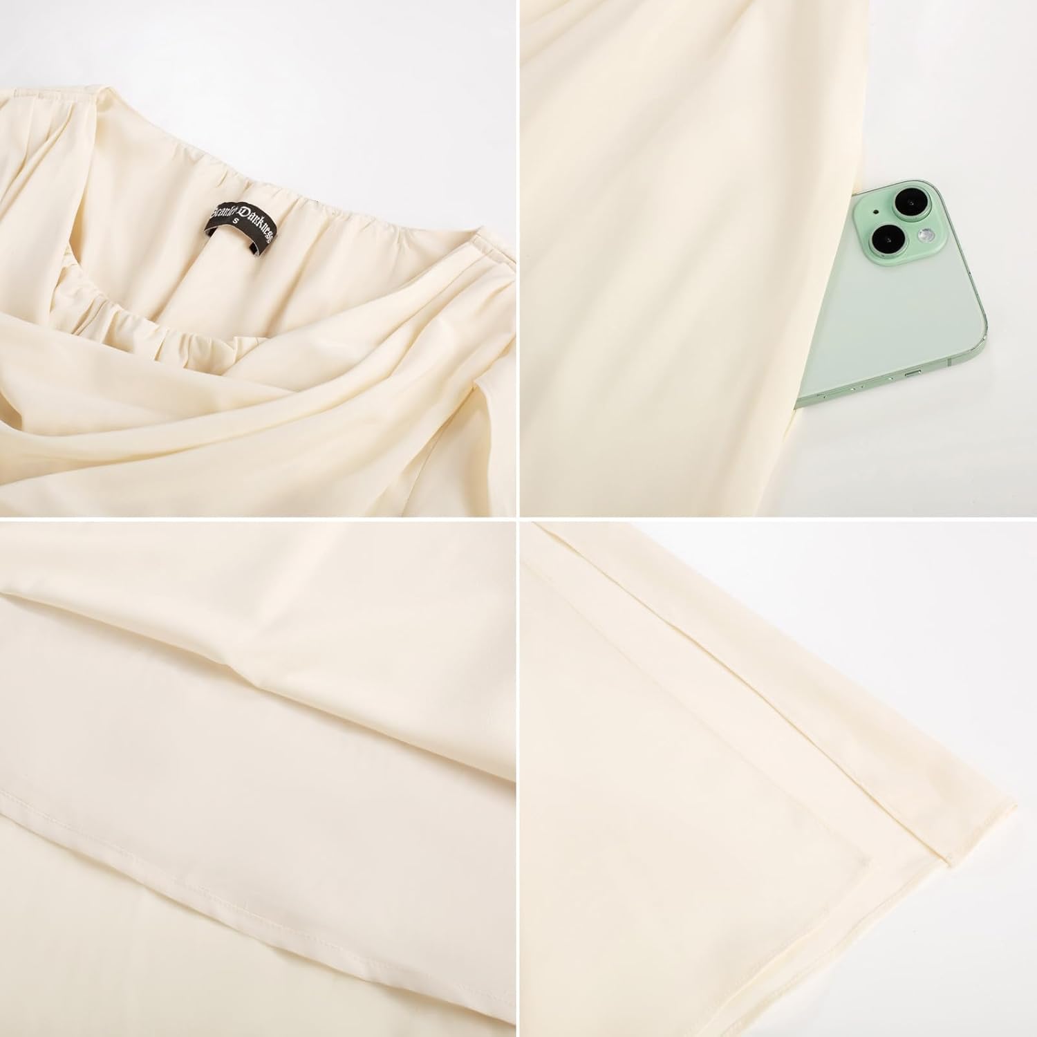 Scarlet Darkness Women Renaissance Dress Split Bell Sleeve Cowl Neck Peasant Medieval Dress - Image 6