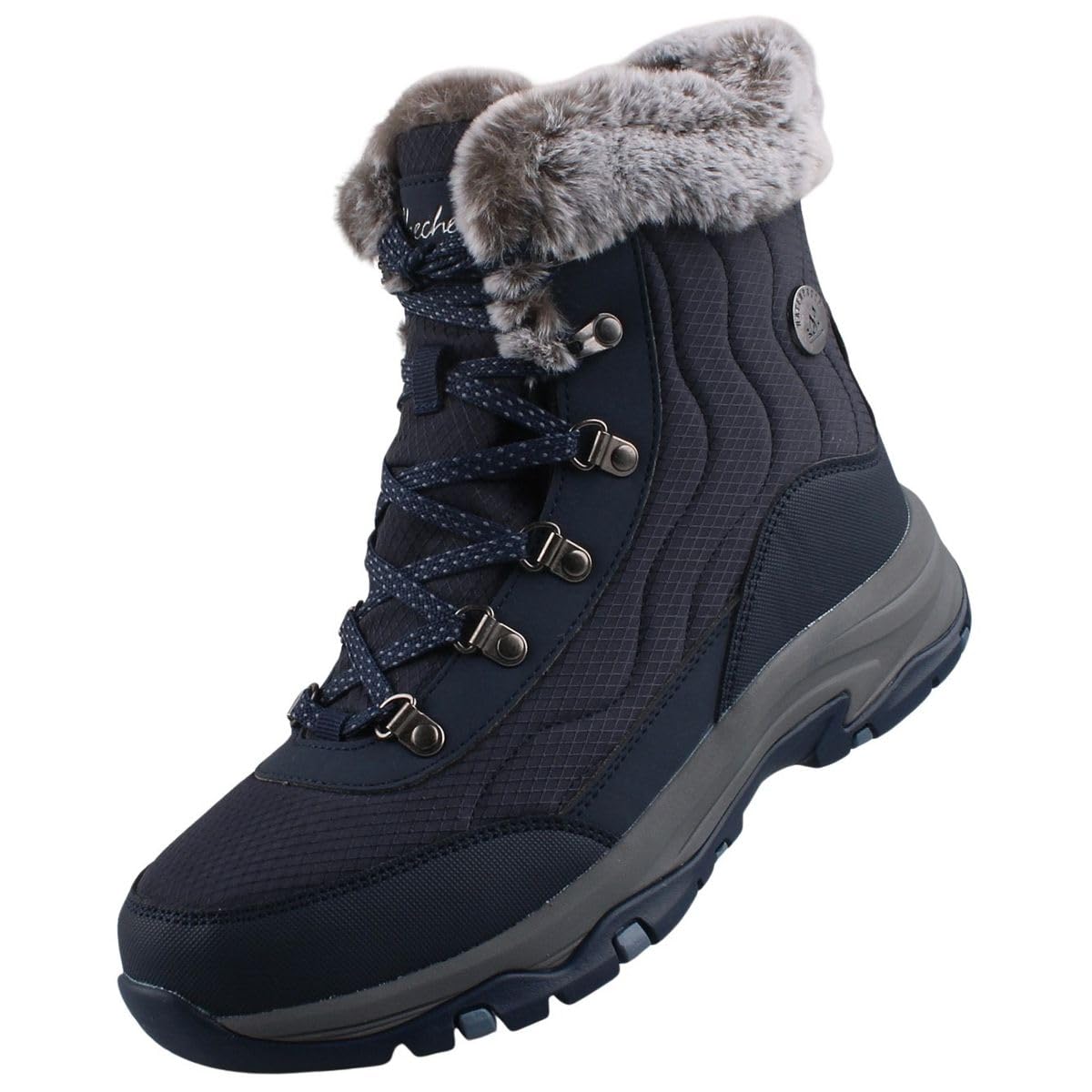Skechers Women's Trego Stormie Waterproof Boot, Navy, 3 UK