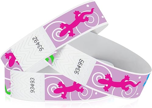 500 WristCo Gecko Tyvek Wristbands for Events Security Cuts & Tamper-Proof Design to Prevent Reuse Premium-Grade Bracelets for Hospital & Medical ID, Party & VIP Identification