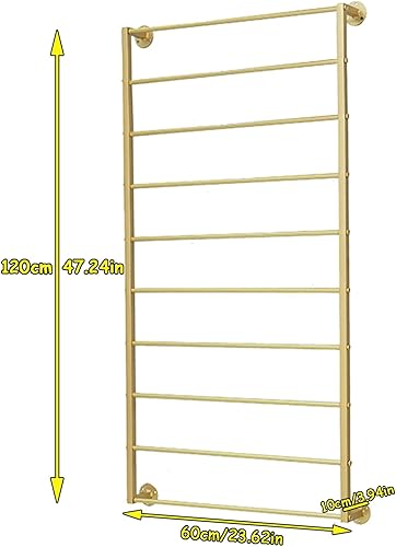 Miniatura 5 de Estante para bufandas montado en la pared, corbatas, bufandas de seda, toallas, estante de metal multifuncional, organizador de papel de regalo que