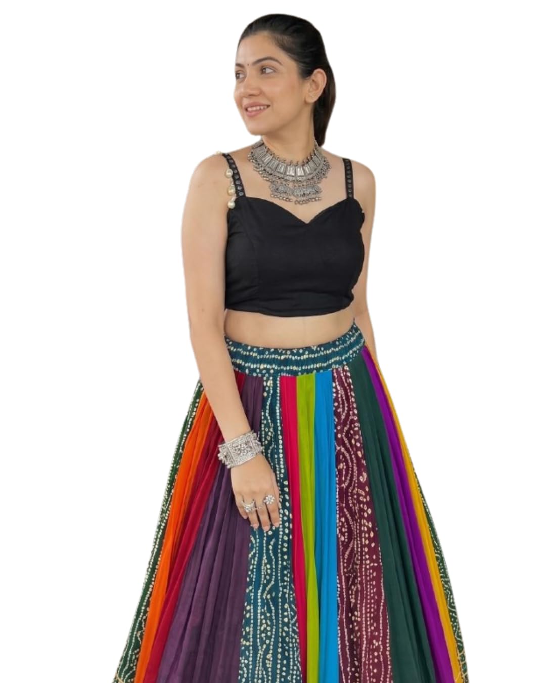 GOOD VIBE Women Tussser Silk Sticched with zip Flair 3 Meters lahengha choli with dupatta set for women-image-41