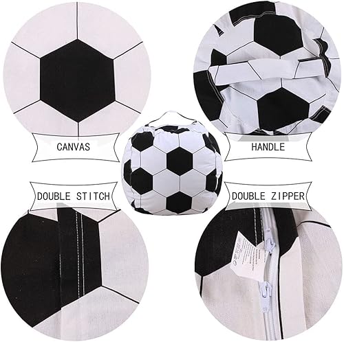 Miniatura 22 de LMYOVE Funda para puf de almacenamiento de animales de peluche (sin relleno, funda para silla de puf de voleibol para niños, para almacenamiento,