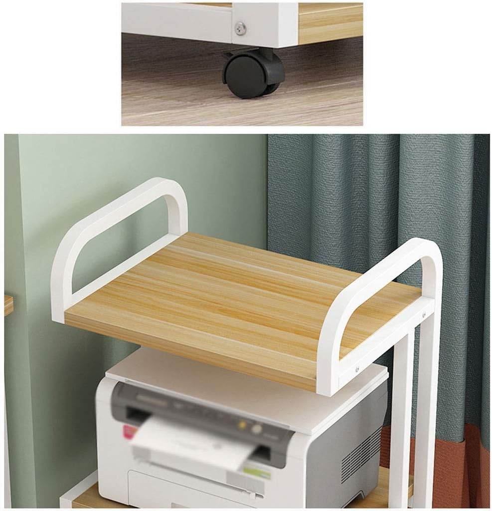 Supports Imprimantes Support D'imprimante Au Sol À 4 Couches De Chariot Télécopieur avec Cadre en Métal Roues pour Le Bureau Bureau Scanner Fax(A)