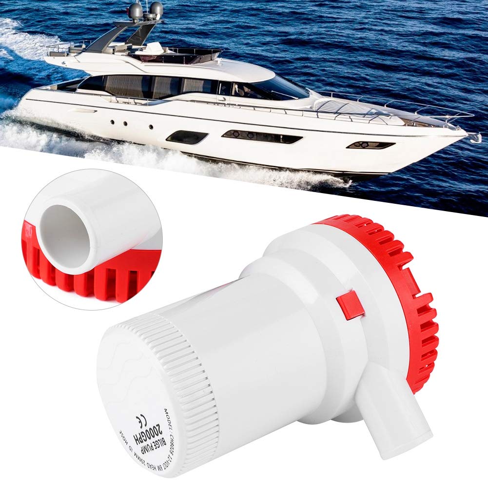 Bomba De Achique Sumergible 2000GPH Para Barcos Accesorio Marino DC SFBP1-01 Bomba Sumergible Resistente Con Eje De Acero Inoxidable Y Protección Contra Ignición Ideal Para Uso En Embarcaciones