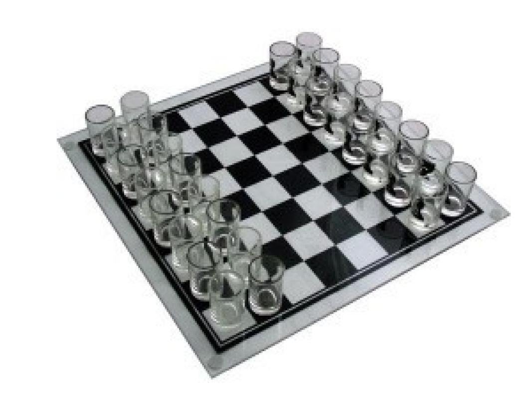 Glass Chess Grey Chessboard Drinking Game