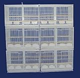 Small Breeder Breeding Cages with Center Dividers, Pack of 6, 24 x 16 x 16 H inches (24 x 16 x 16 H inches, White)