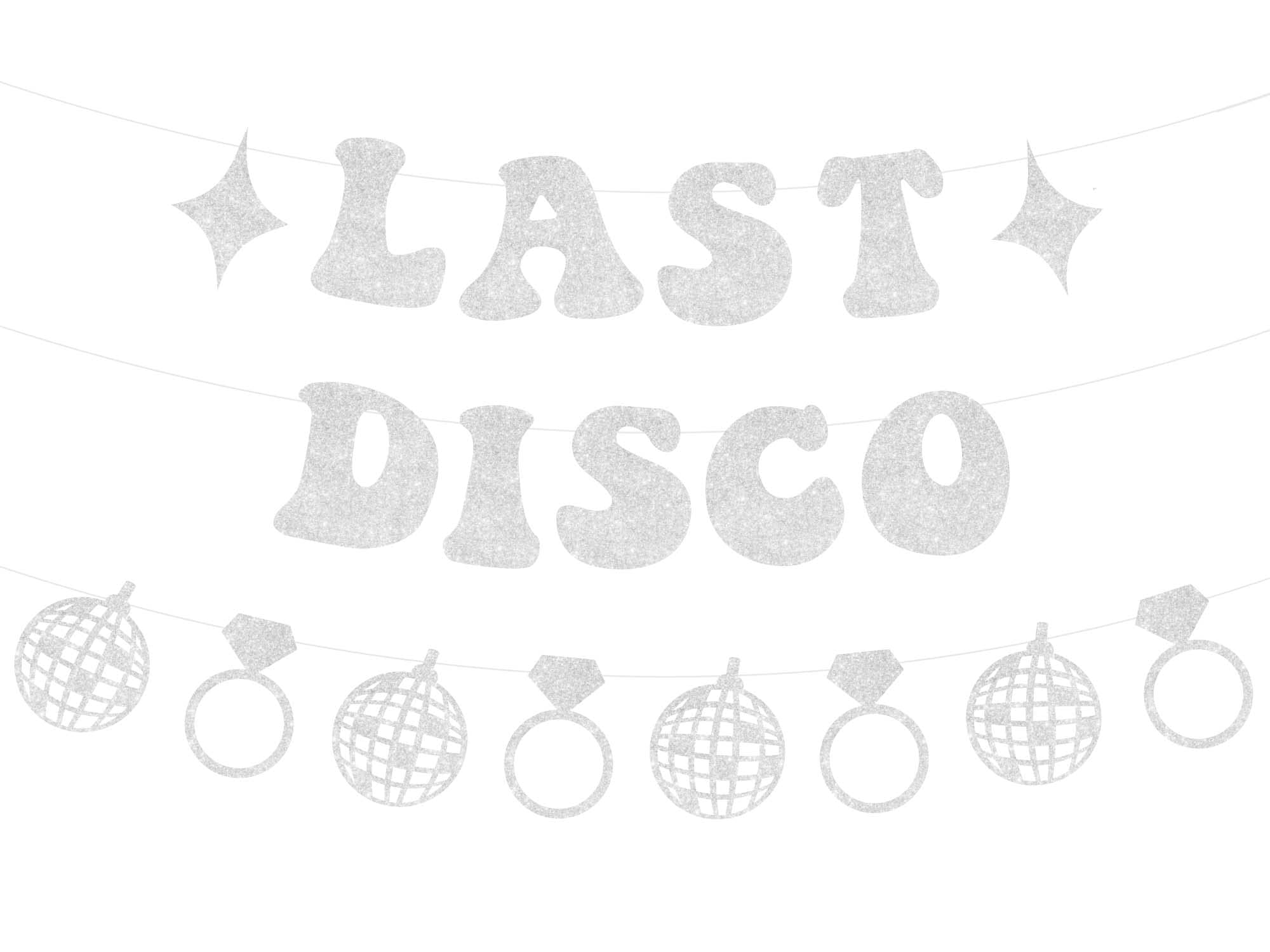Guirlande disco argentée scintillante : suspension à paillettes durable pour décoration EVJF