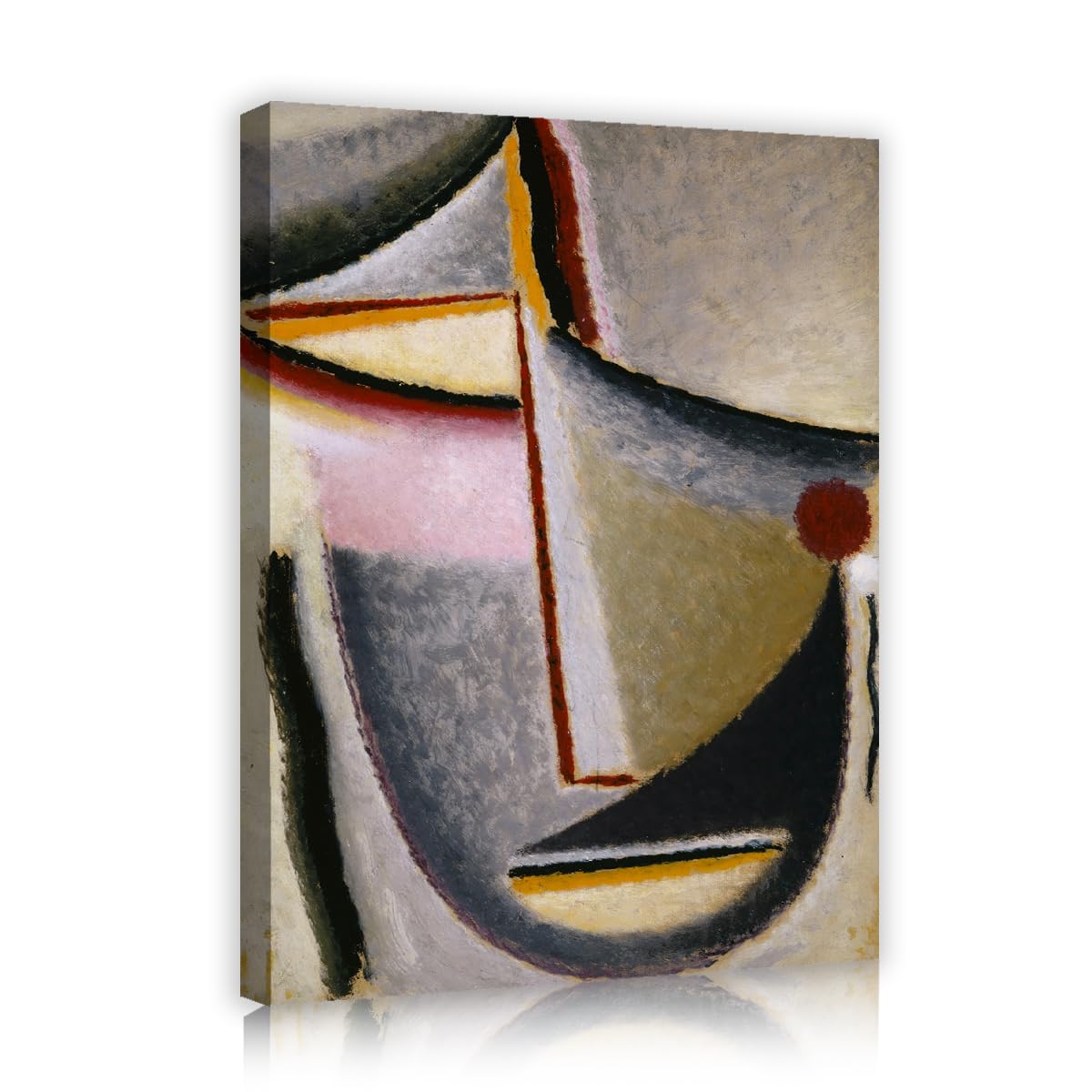 TOANGWALL Abstract Face Painting Canvas Wall Art Apartment Alexej von Jawlensky Abstract Head Classic Expressionist Framed Picture for Study Decor 65x80cm
