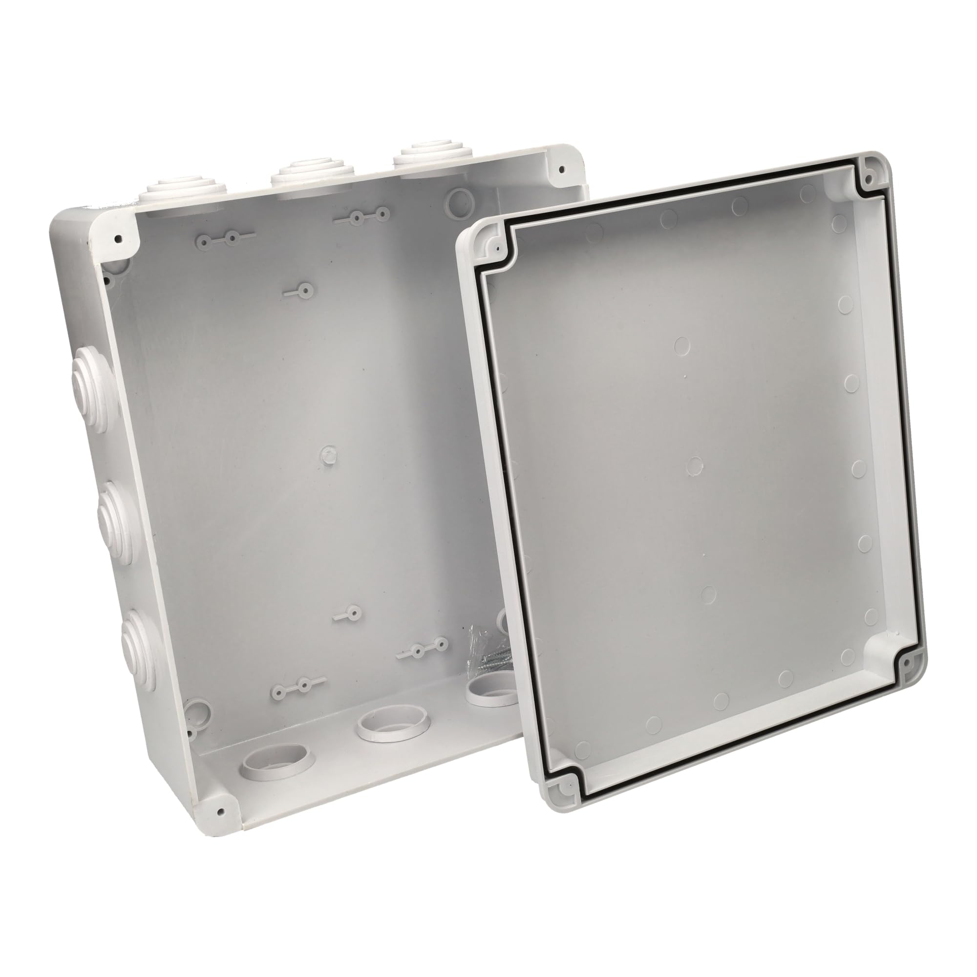 Jandei - Caja Estanca de Montaje en Superficie. Cuadrada Instalación en Interior/Exterior, 12 Entradas. Ideal para Aplicaciones Residenciales, Comerciales o Industriales. (300x250x120mm)