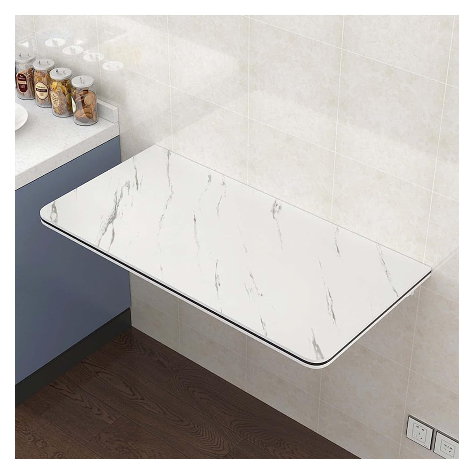 Banco de trabajo plegable montado en la pared y escritorio, mesa plegable multifuncional para cocina y dormitorio, diseño compacto de 20 x 12 pulgadas para un fácil almacenamiento