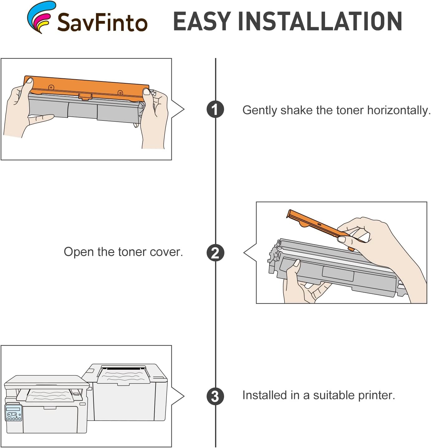 SavFinto 203X Black Toner Cartridges Replacement for HP CF540X CF540A 203X 203A Toner Compatible with HP Color Laserjet Pro MFP M281fdw M281fdn M280nw M254dw M254nw M254dn (2 Black) - Image 5