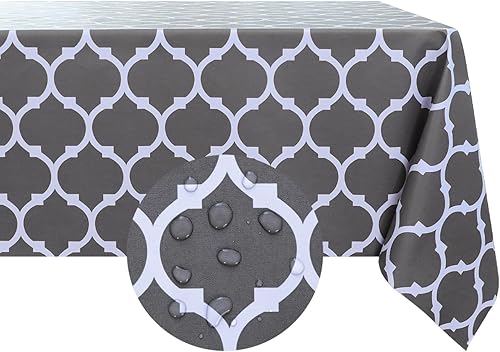 Miniatura 8 de Romanstile Mantel cuadrado de plástico, 100% impermeable, a prueba de aceite, mantel de PVC a cuadros, manteles de vinilo resistentes para comedor,