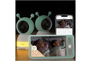 BOIFUN 2024 5" Split-Screen Baby Monitor with Remote App Access and 2K Resolution