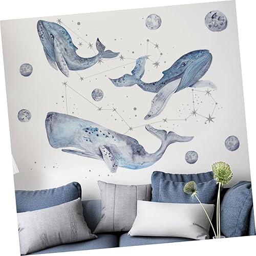 Miniatura 8 de 1 Unidades Etiqueta De Pared De Ballena Azul Ducha Sala De Ducha Adhesivo De Pared Calcomanías De La Habitación De Los Niños Papel Pintado Pegatinas