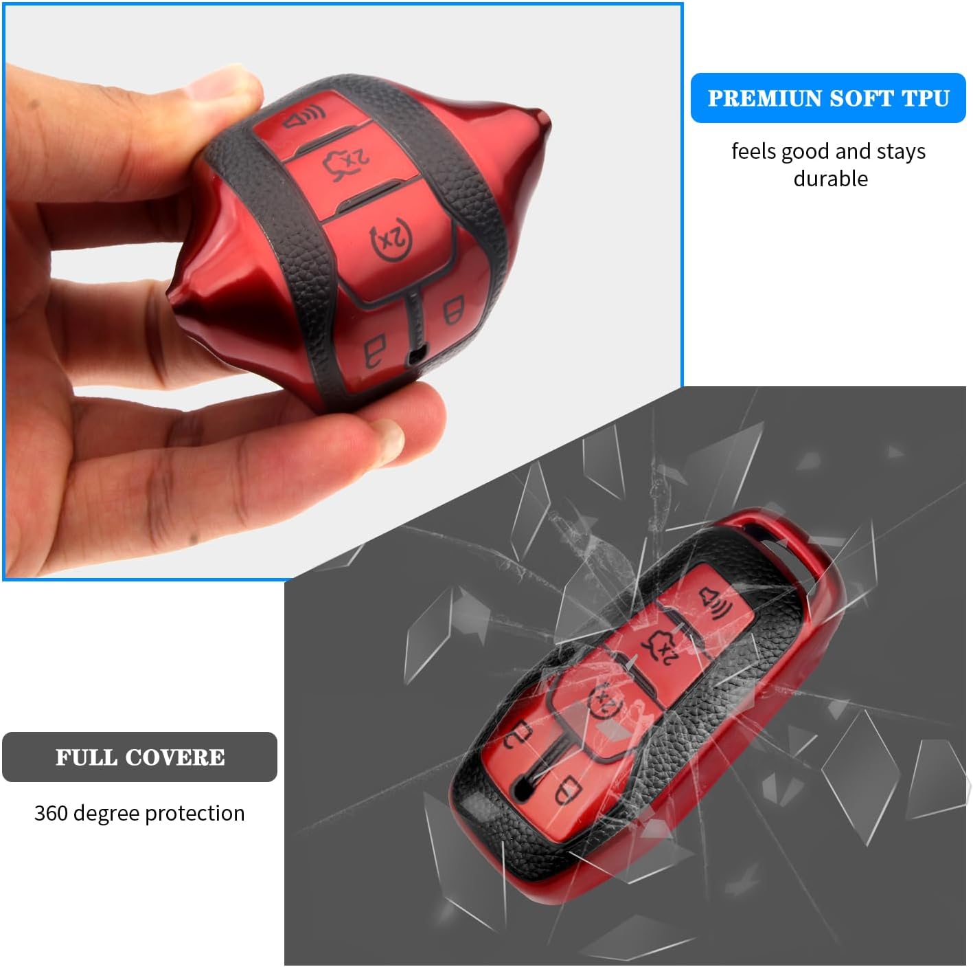 QBUC Key Fob Cover for Ford (Red, Series 1) image 4