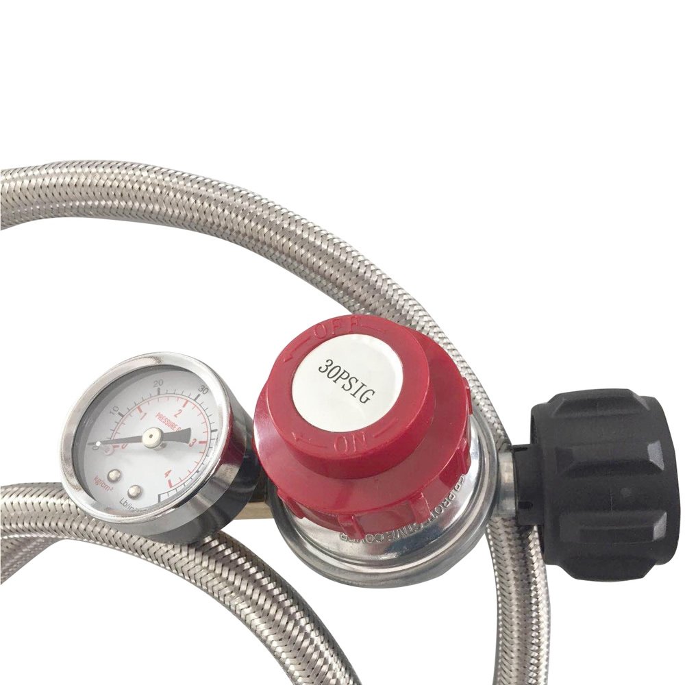 METER STAR 0-30 PSI manguera trenzada ajustable de alta presión de propano cinta de 60 pulgadas