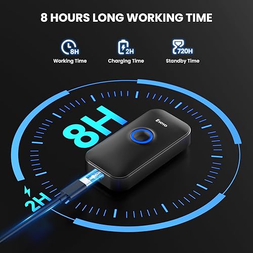 Miniatura 9 de Eyoyo Mini escáner de código de barras Bluetooth 1D, 3 en 1 USB con cable y Bluetooth y lector de código de barras inalámbrico de 2.4 G, escaneo de