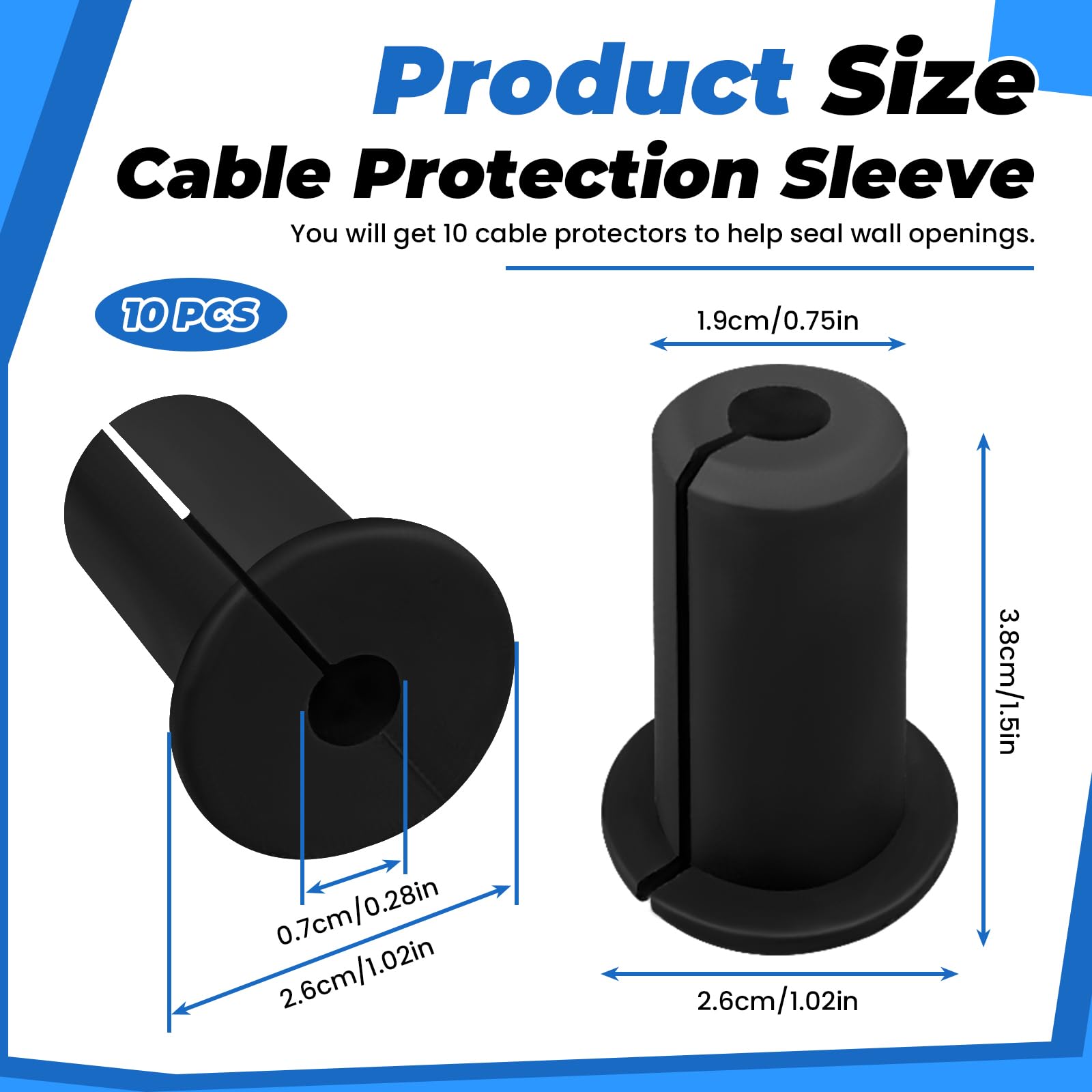Modixun 10 Pack Cable Grommet for 19mm Wall Hole - Image 2