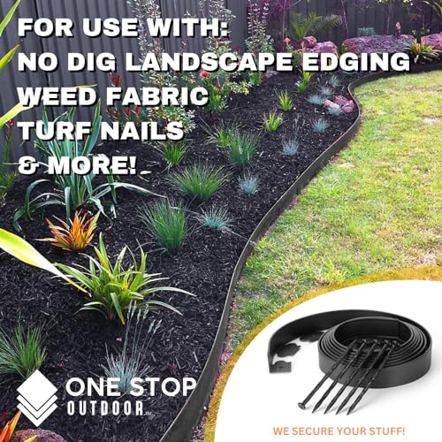 40-Pack 8-Inch Plastic Landscape Garden Edging Anchoring Stakes, Spiral Landscape Anchoring Spikes for Paver Edging, Weed Barrier, Artificial Turf Nails & More (Fits Most No Dig Edging) - Thumbnail 5