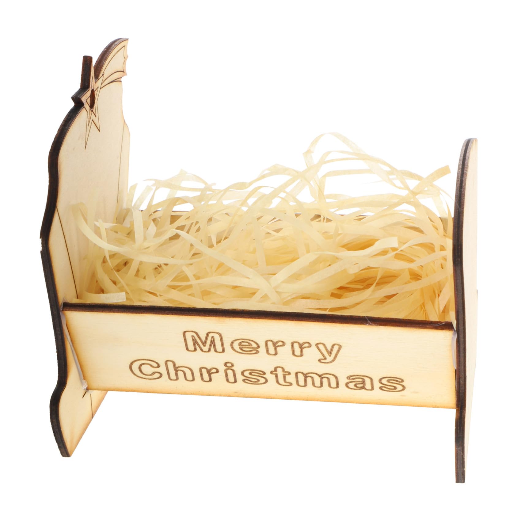 Cabilock 3stücke Holzkrippe Mit Jesusfigur Handgefertigtes Krippenornament Für Weihnachtsdekoration Massivem Für Schreibtisch Und