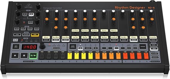 Behringer RHYTHM DESIGNER RD-8 Classic Analog Drum Machine with 16 Drum Sounds, 64 Step Sequencer, Wave Designer and Dual-Mode Filter
