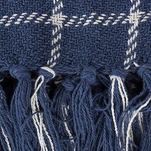 DII Transitional Checked Plaid Woven Throw, 50x60, French Blue DII Transitional Checked Plaid Woven Throw 50×60 French Blue