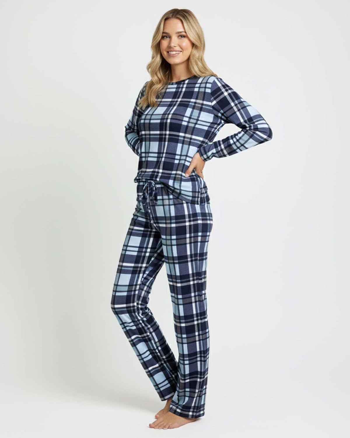 Real Essentials 2 Pack: Women's Comfy Pajama Sets - Short & Long Sleeve Ladies Loungewear Sleepwear PJs (Available In Plus) - Image 7