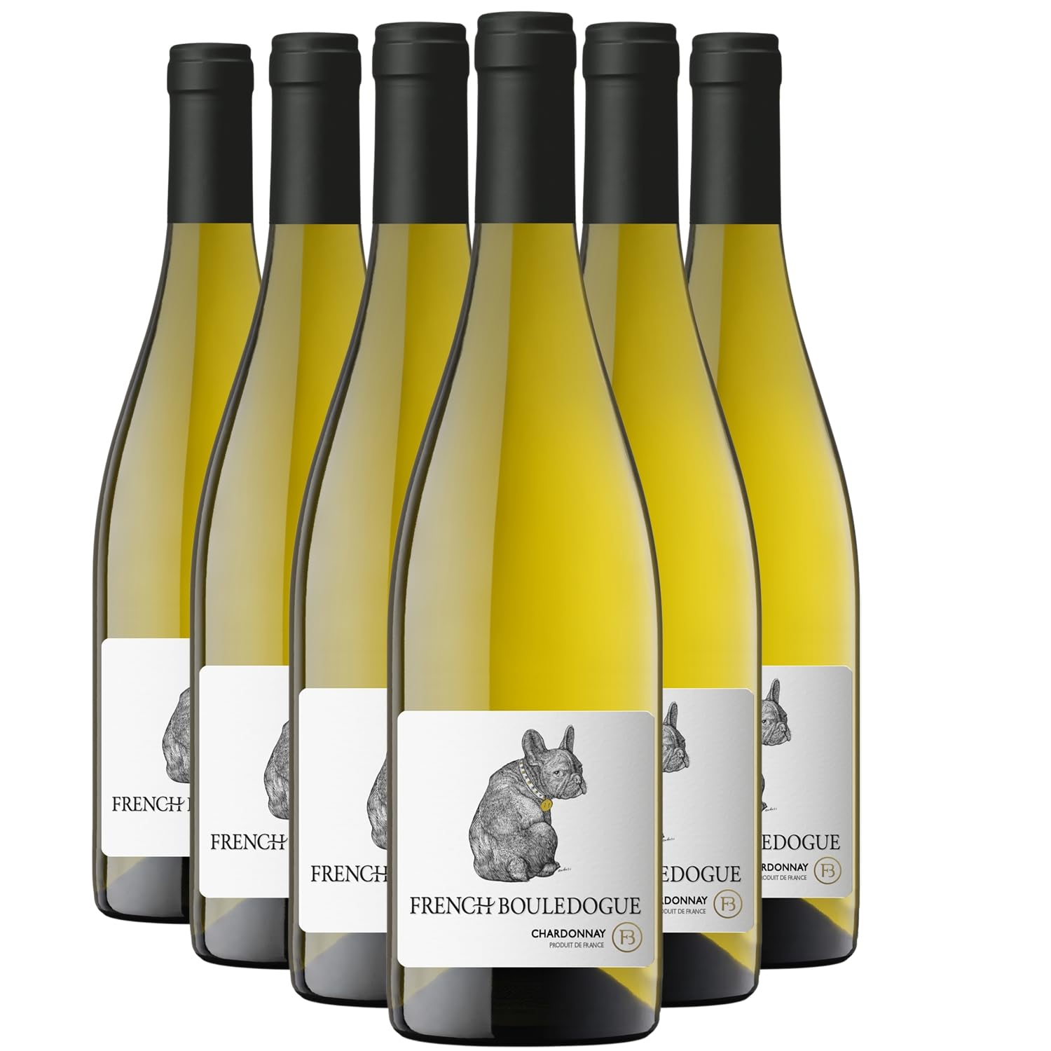 French Bouledogue Pays d'Oc Chardonnay - Blanc 2024 - Vin Blanc du Languedoc - Roussillon (6x75cl)