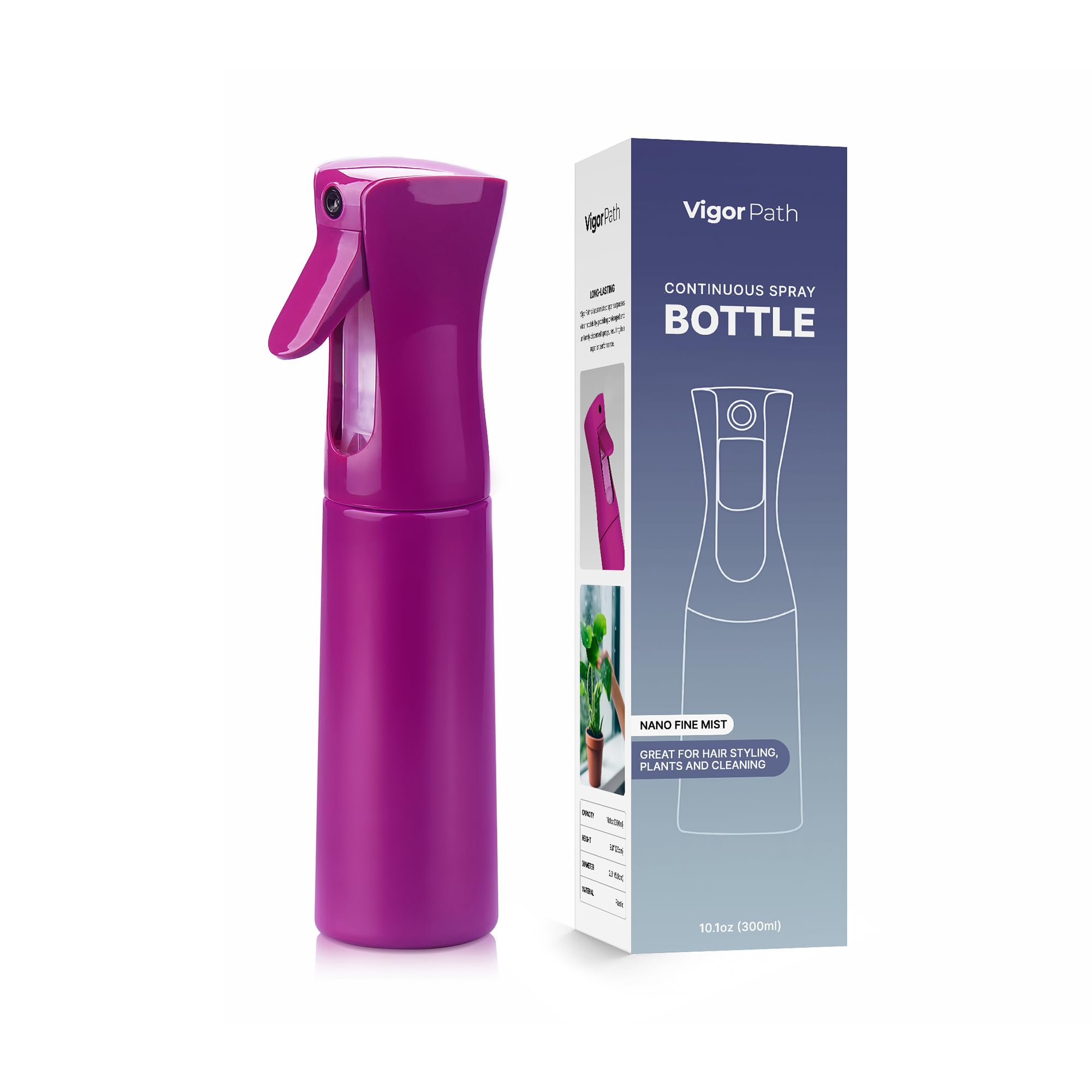 Paquete de 2 botellas de spray continuo para el cabello, pulverizador de  niebla ultrafina de 6.8 onzas líquidas, botella de spray de agua para  botella