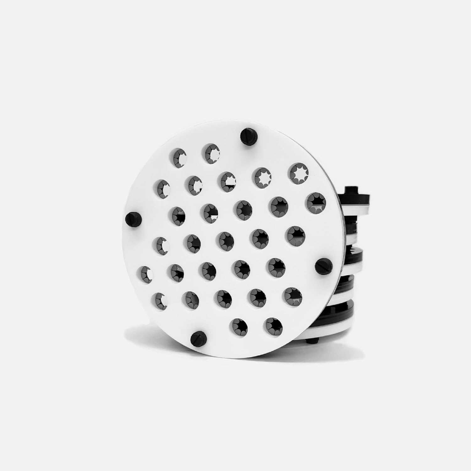 Luna Reef Fragpuck Frag Rack with Locking Insert for Marine Aquarium Coral 7.25" x 7.25" 29 Holes (3 Pack)