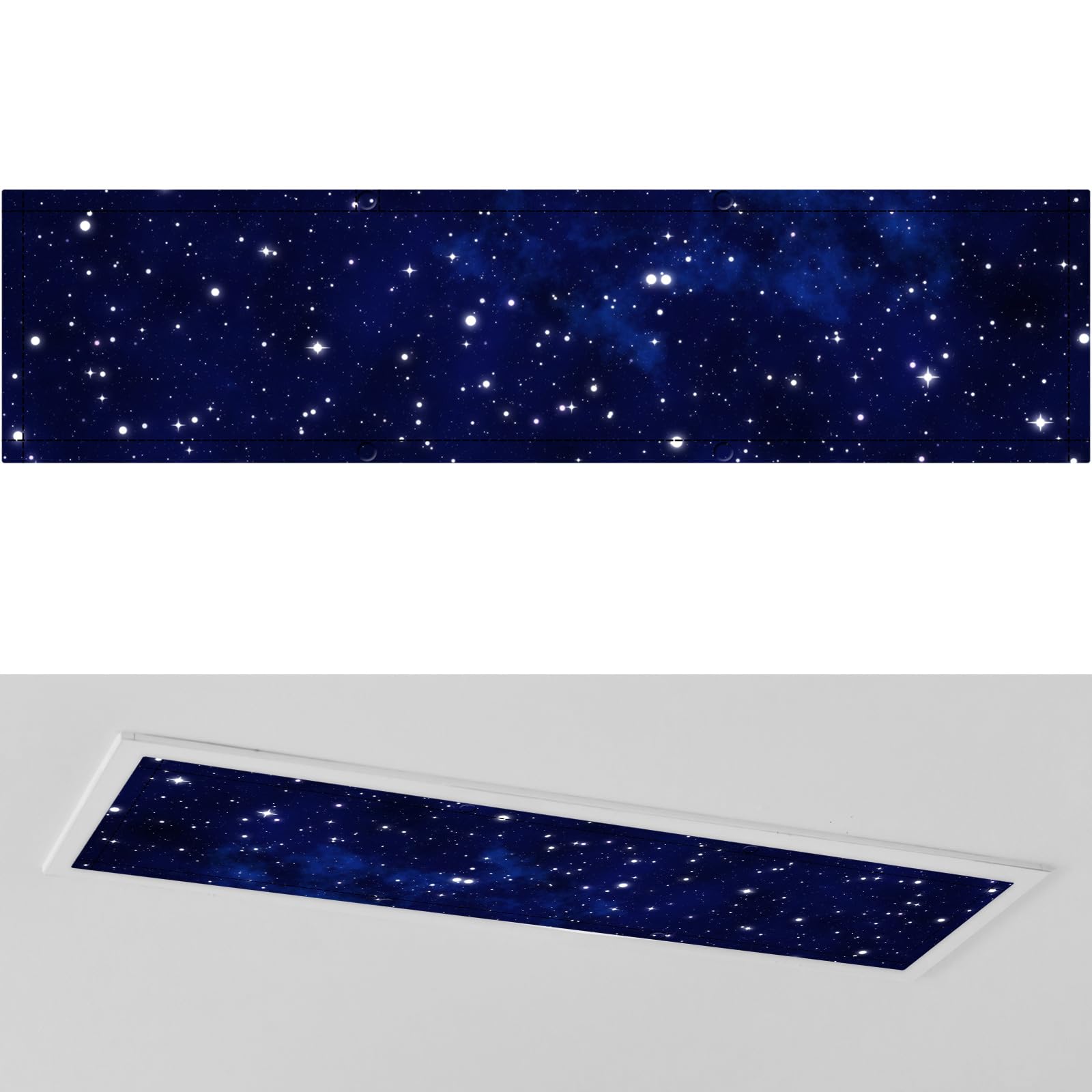 Wowangce 1 x 4 Feet Fluorescent Covers for Ceiling Lights Magnetic Ceiling Light Cover with 8 Magnets for School Classroom Home Office Drop Lamp Decor(1 Pc,Starry Style) — image 1