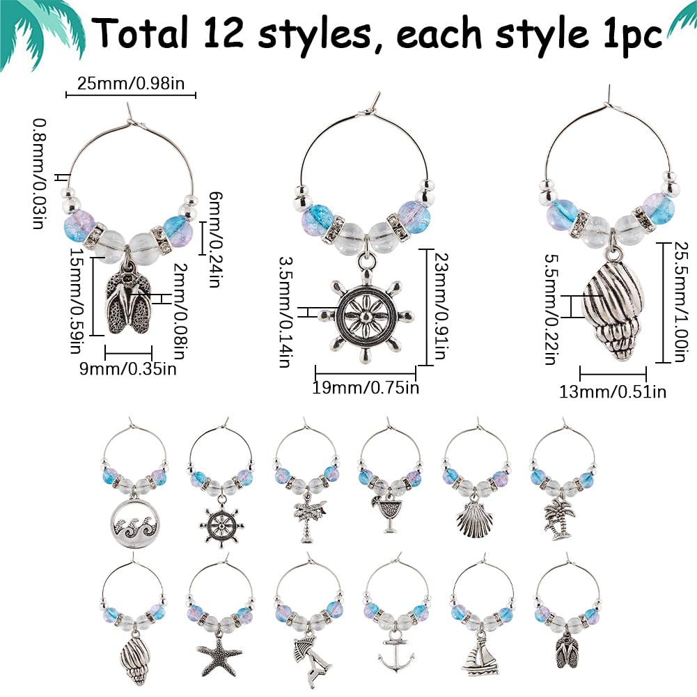 SUNNYCLUE 1 Boîte 12Pcs Halloween Wine Glass Charms Glass Identifier