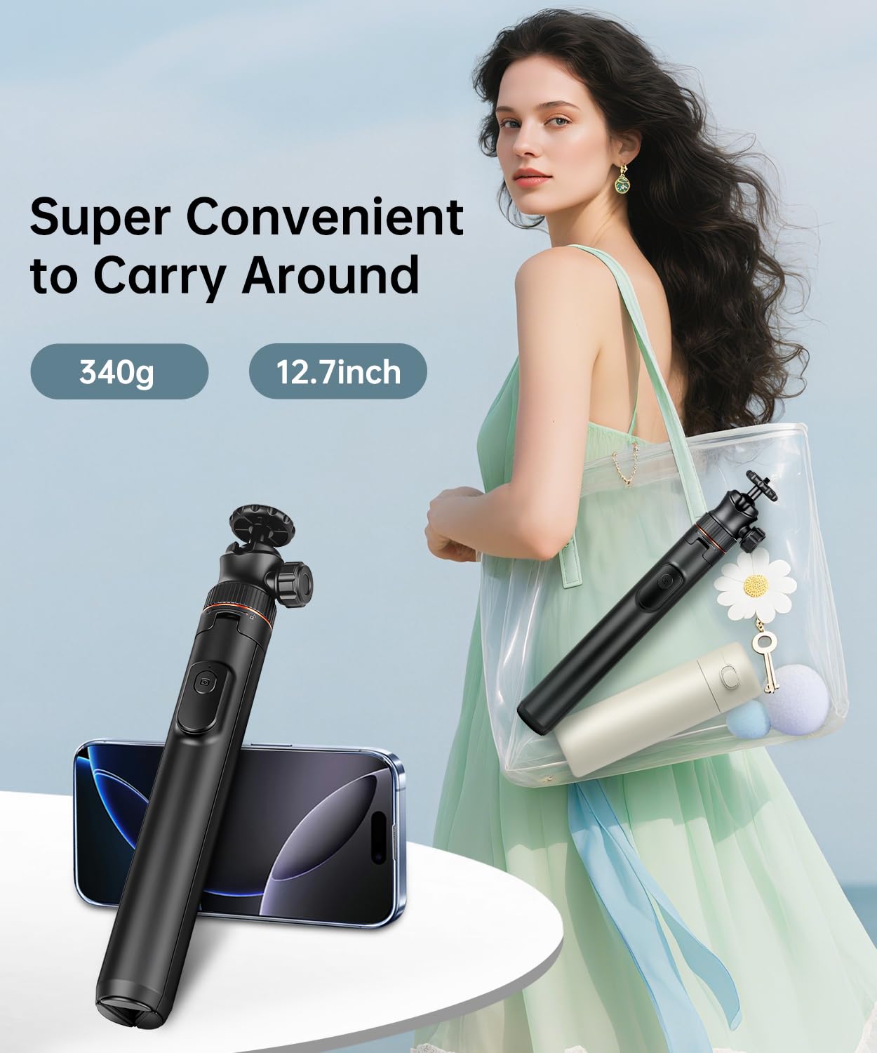 JOILCAN Bastone Selfie Treppiede per Smartphone, 166cm Treppiedi Smartphone con Telecomando Wireless, Treppiede Portatile Estensibile in Alluminio per Camera, Treppiedi e Leggero per iPhone/Android