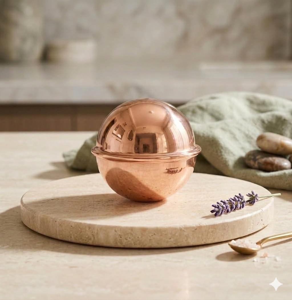 Pure Copper Balls for Water Storage & Wellness | Handmade Copper Spheres | 1 Copper Balls | Traditional Copper Water Purifier Accessories (1)-picture-24