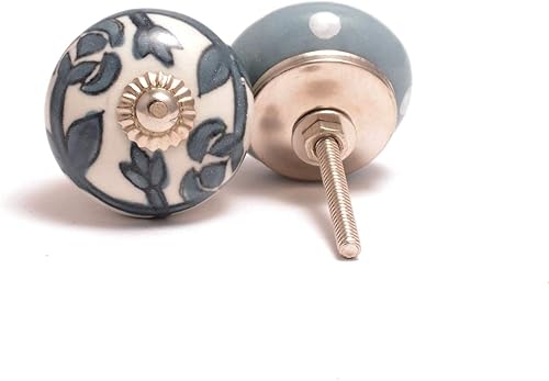 Miniatura 9 de Eleet - Juego de perillas de cerámica de estilo vintage para armarios y cajones, accesorios de cromo