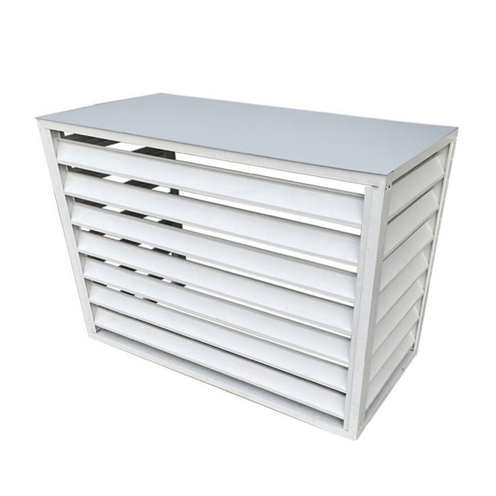 QYMYOZ Outdoor Aluminum Alloy Air Conditioning Cover & Decorative Privacy Fence Screen, Freestanding Enclosure for AC Units & Garbage, Weatherproof Protection, 110x80x60cm