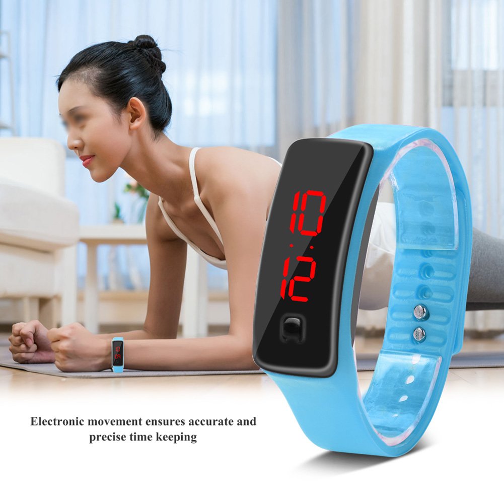 Montre De Sport Numérique LED - Étanche 10m - Bracelet Silicone Confortable - Grand écran - Pour Enfants Et Adultes - 8
