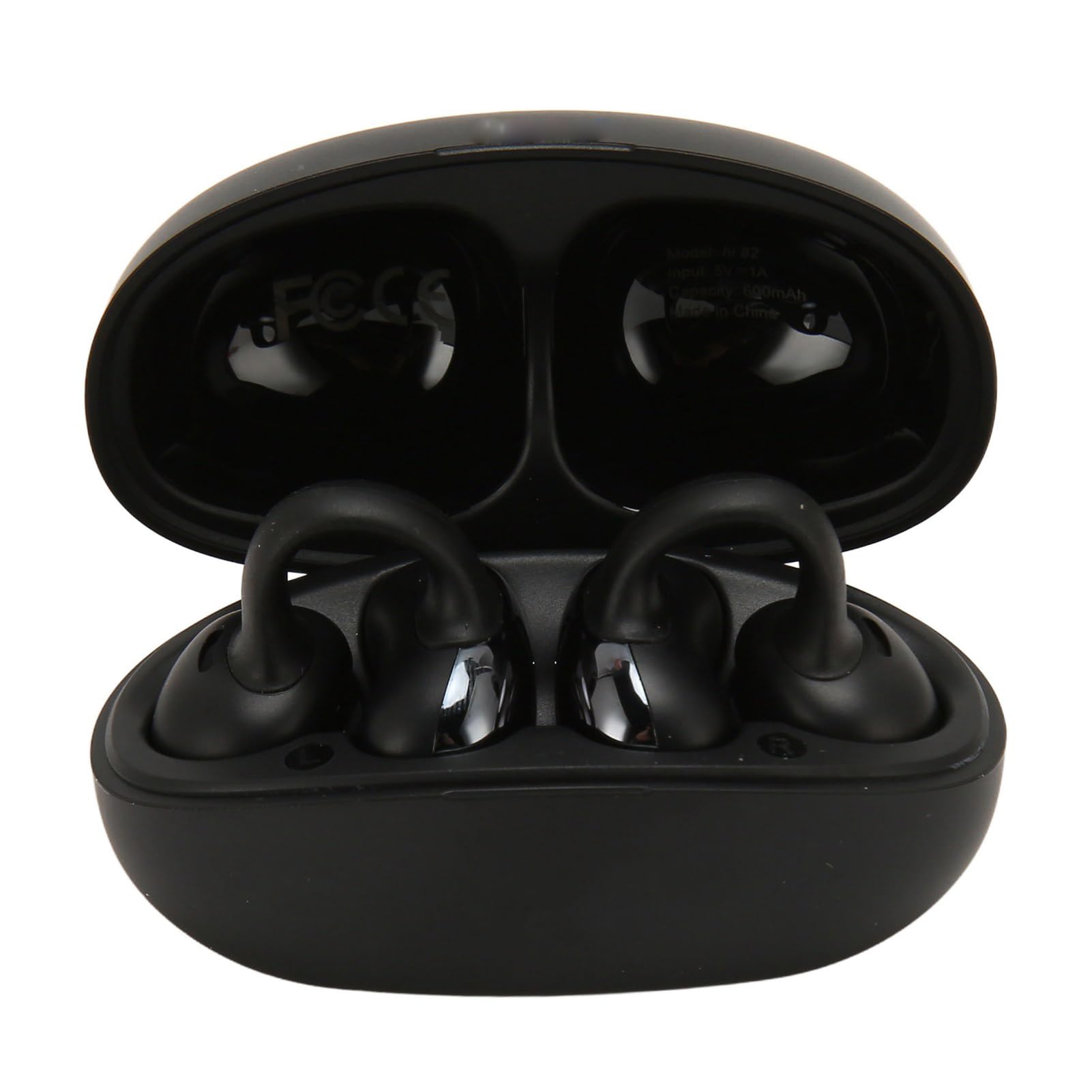 Auricolari Bluetooth 5.3 con Clip, PX5 Auricolari Impermeabili con Controllo Touch e Cancellazione del Rumore con Custodia di Ricarica per Sport Aziendali (BLACK)