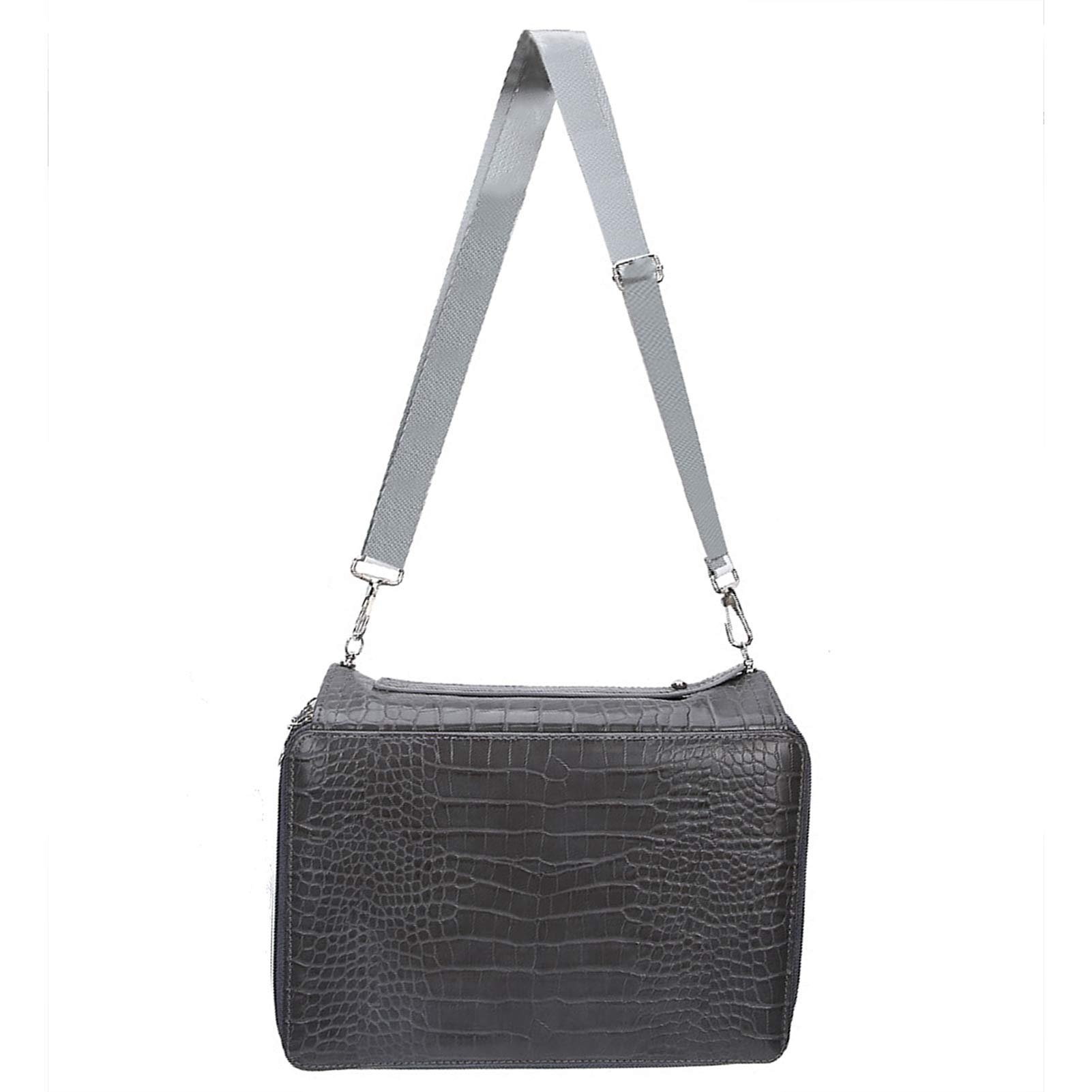 trousse à crayons colorée, 252 trous, grande capacité, stylo de peinture artistique, sac de rangement Portable en PU (Gray)