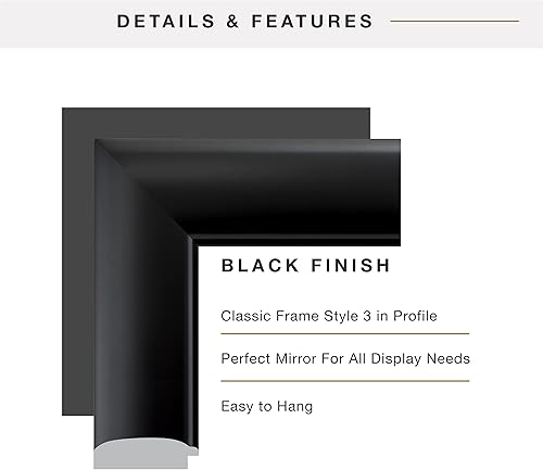 Miniatura 6 de MCS Ezra - Espejo de pared, grano de madera gris, 28.66 x 34.66 pulgadas