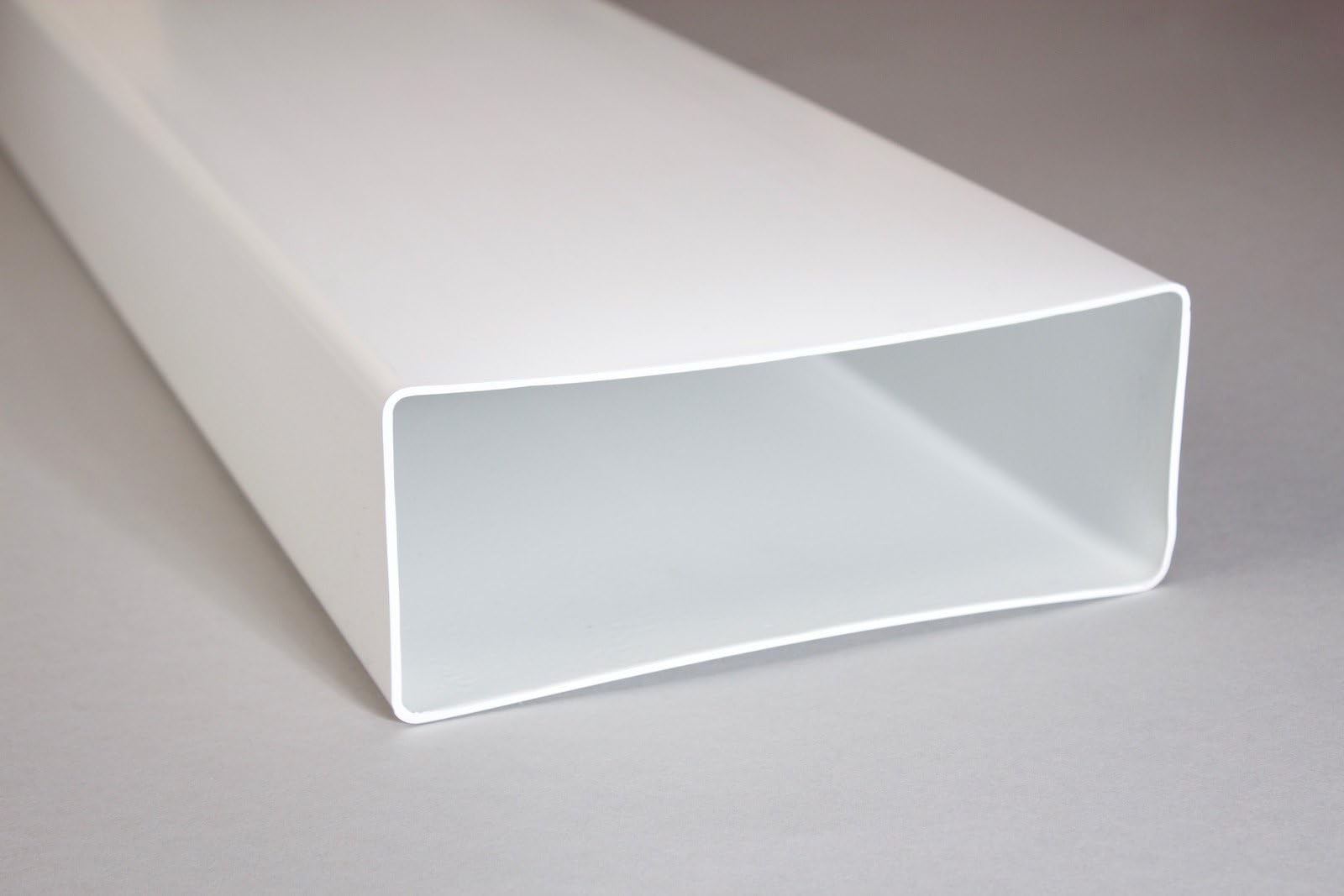 220mm x 90mm Megaduct Flat Channel Ducting 1.5 Metre Length - White Plastic