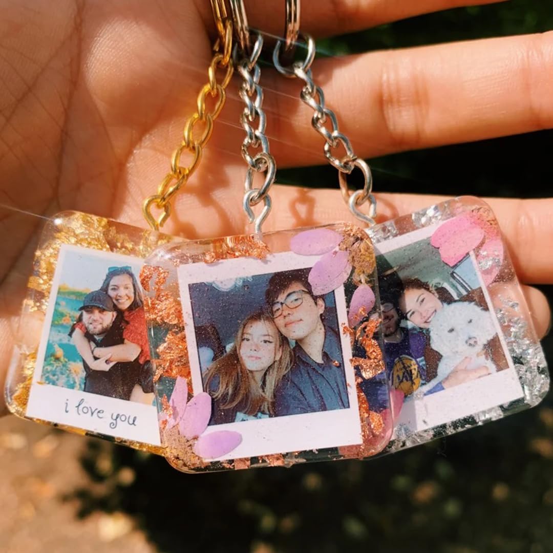 Resin photo keychain Photo Keychain Picture Keychain custom photo