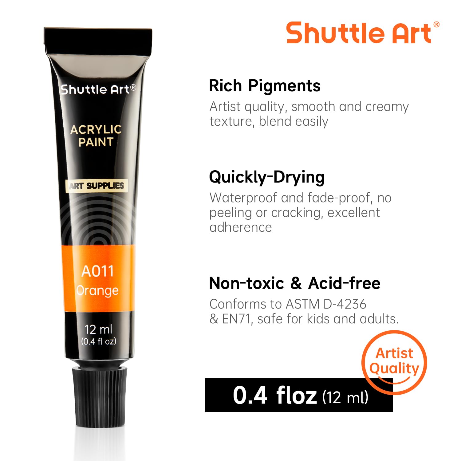 Shuttle Art 50 Farben Polymer Clay Set + 16 x12ml (0.4 oz) Tuben Acrylfarben Set, Modelliermasse ofenhärtend mit ungiftigen Acrylfarben zum Malen, Basteln, DIY