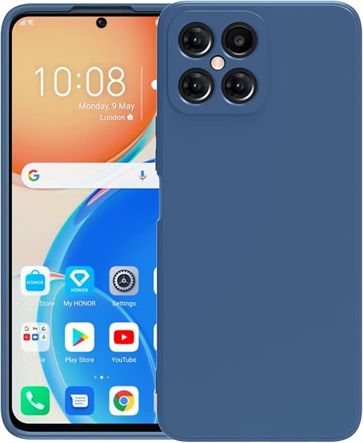 Cresee for Honor X8 4G Case (2022) Thin TPU Cover with Camera Protection Soft Interior Anti-Scratch Slim Fit Flexible Phone Case for Honor X8, Blue