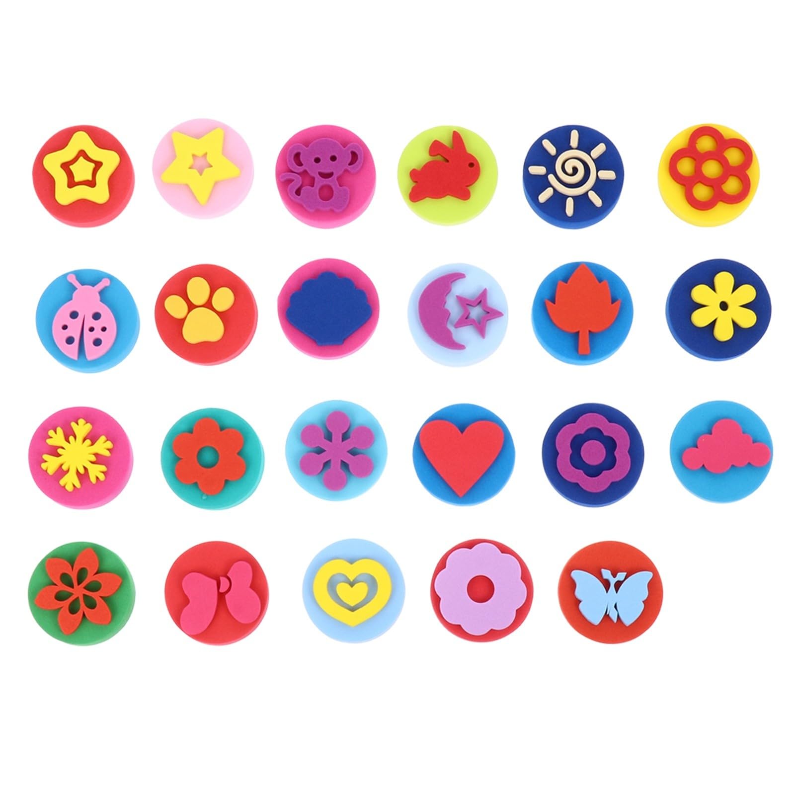 Graffiti Eva Stamps per Ragazzo Ragazza 23 Pezzi, Timbro di Pittura | Sponges Stamps a Doppia Faccia, Drawing Stampers per Tempera, Acrilico e Inchiostro, Festa Scuola Decor Stile Casuale
