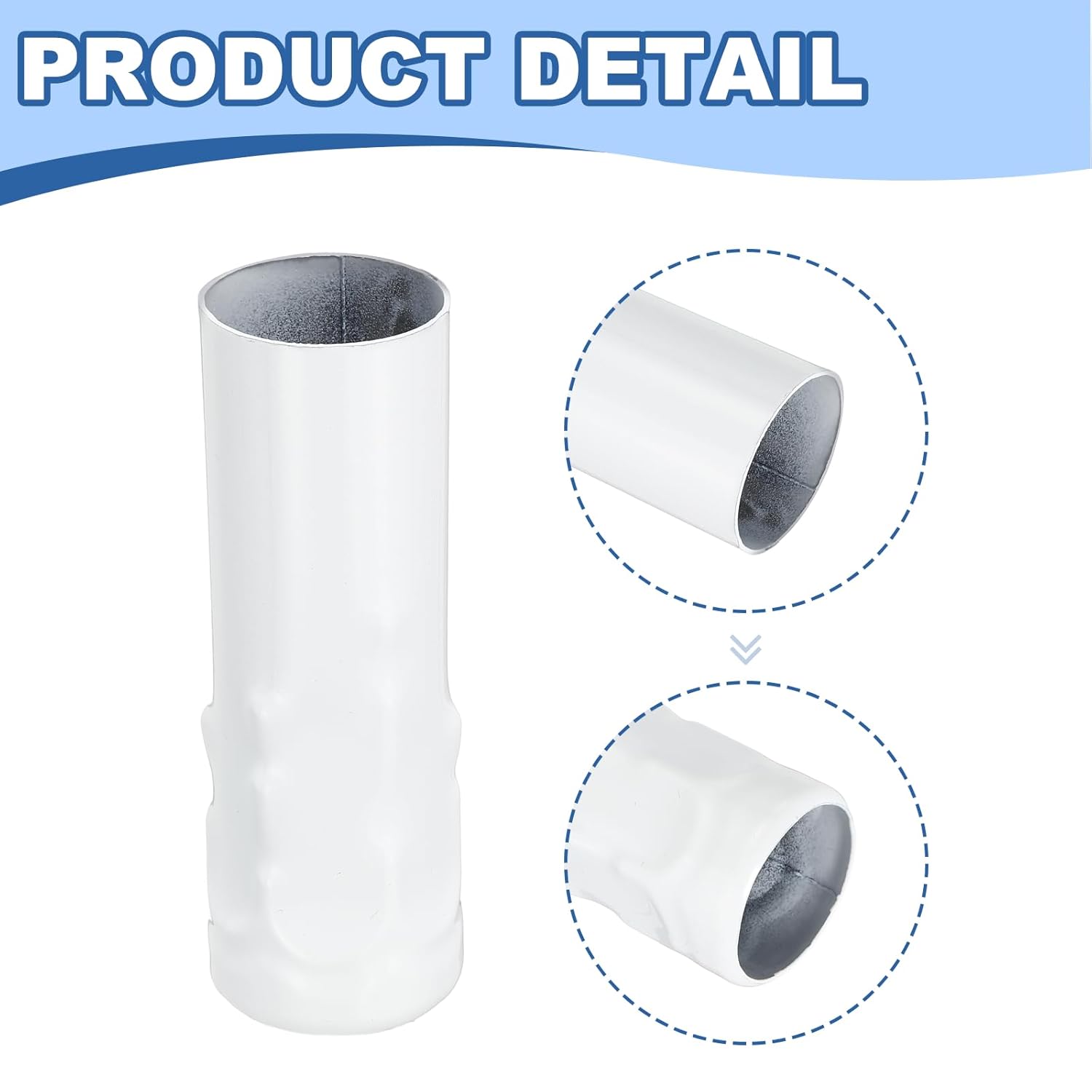 Candle Sleeves for E14 Chandeliers 3.2 Inch 6 Pcs - 24mm I.D. Metal Socket Covers with Dripping Candelabra Base, Light Bulb Accessories for Lamps DIY Lighting Fixture, White