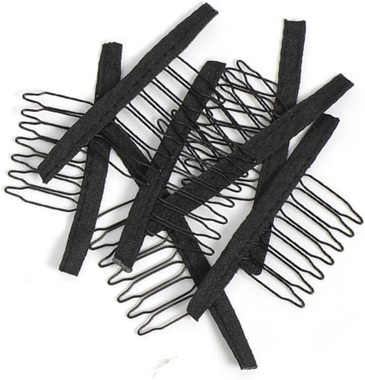 20 Pieces Wig Combs Wig Clips Wig Combs to Secure Wig 7-teeth Wig Accessories Tools For Making Wig Caps Wig Comb (Black,20 Pcs)